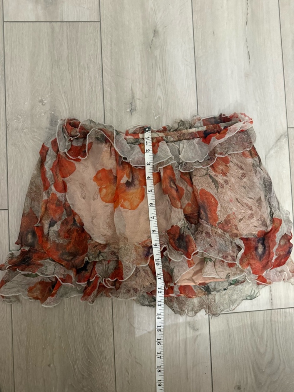Isabel Marant Floral Ruffle Mini Silk Skirt Anemone Print in Red. Size S. New - Picture 7 of 7